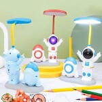 FunBlast LED Table Lamp - Robot Shaped LED Rechargeable Desk Lamp With Space Theme Sharpner Study Desk....