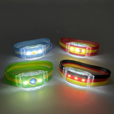 2022 Argentina Brazil germany Spain Portugal National Flag LED Bracelet Flow Watch Football Team Cheer Props Party Decor