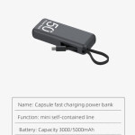 Ultra-thin TypeC 5000mAh Mini Portable Power Bank