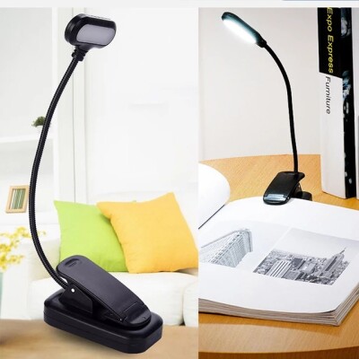 LED Adjustable Clip On Lamp Light Battery Powerted Eye Protection Desk Lamp