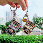 Creative Mini Slot Machine Keychain Jingle Car Keychains for Children Party Gift